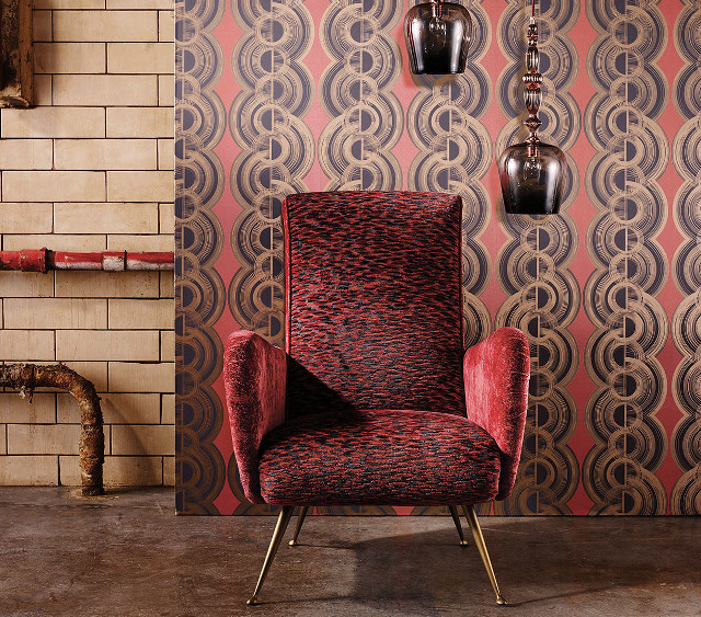 Red chair wall pattern lamp free wallpaper - medium preview image