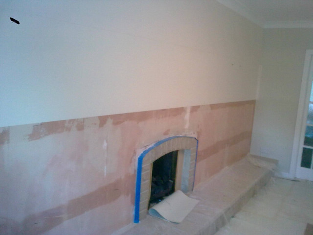 Fireplace wall hole painting pink free wallpaper - medium preview image