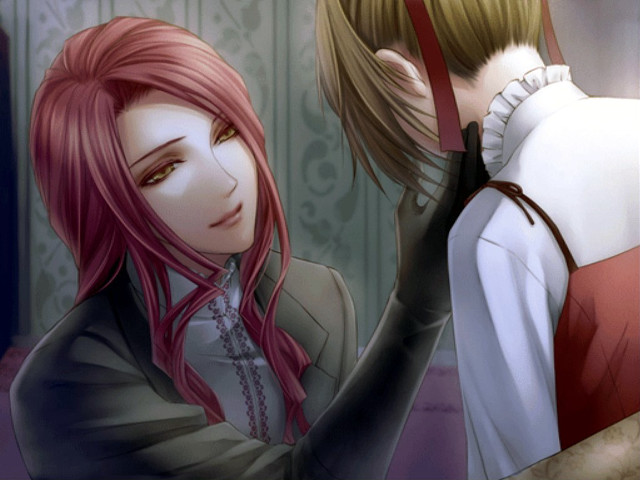 Anime couple red hair mirror free wallpaper for desktop - medium preview image