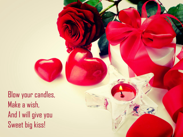 Red rose candle message blow free wallpaper - medium preview image