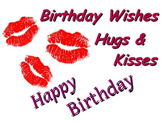 Birthday card lipstick kisses happy free wallpaper - medium preview image