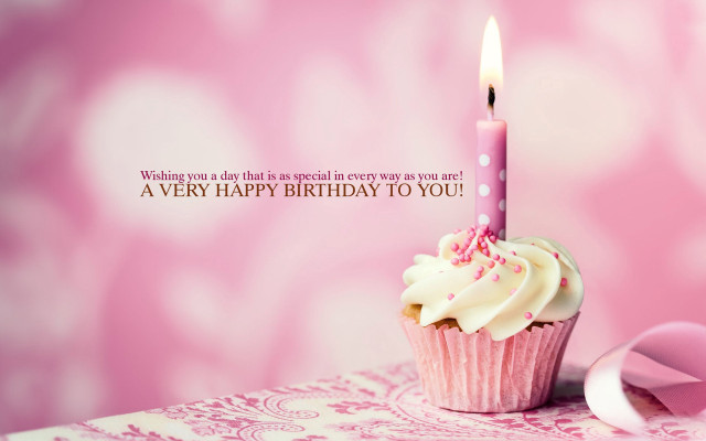 Cupcake candle pink ribbon message #2 free wallpaper - medium preview image