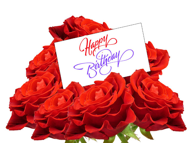 Red roses bouquet happy birthday free wallpaper - medium preview image
