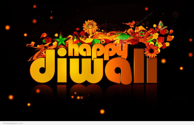 Diwali flower butterfly light effect free wallpaper - medium preview image