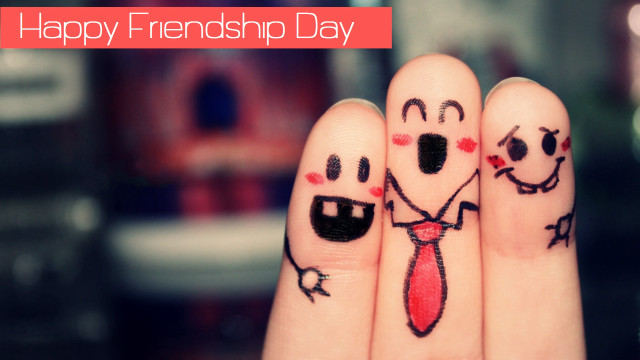 Hand drawing faces happy friend free wallpaper - medium preview image