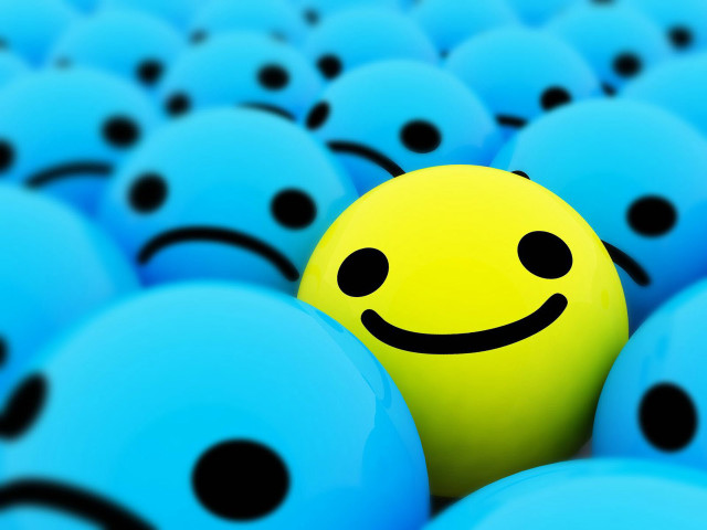 Smiley blue dots yellow cheerful free wallpaper - medium preview image