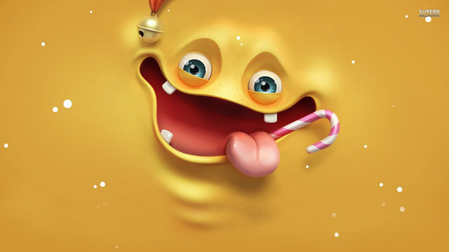 Yellow wall cartoon face candy #2 free wallpaper - medium preview image
