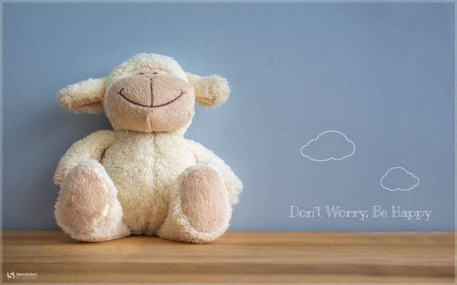 Stuffed animal wooden table blue free wallpaper - medium preview image