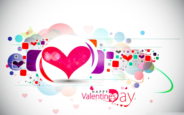 Valentines day greeting heart colorful free wallpaper - medium preview image