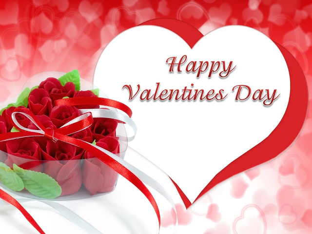 Valentines day rose bouquet heart free wallpaper - medium preview image