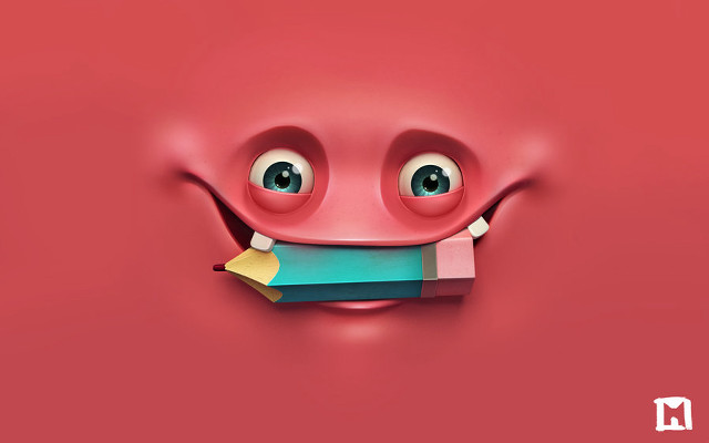 Red wall pencil book face free wallpaper - medium preview image