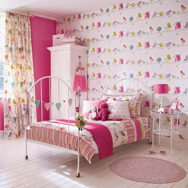 Pink bedroom white bed pink #3 free wallpaper - medium preview image