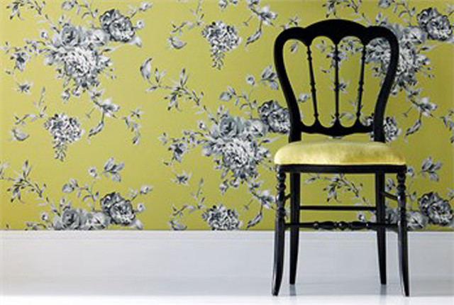 Chair yellow wall flower pattern free wallpaper - medium preview image