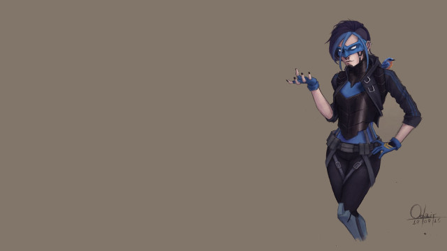 Woman cat suit posing hands #2 free wallpaper - medium preview image