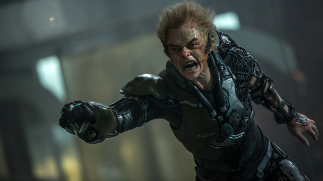 Futuristic man cyborg suit gun free wallpaper - medium preview image