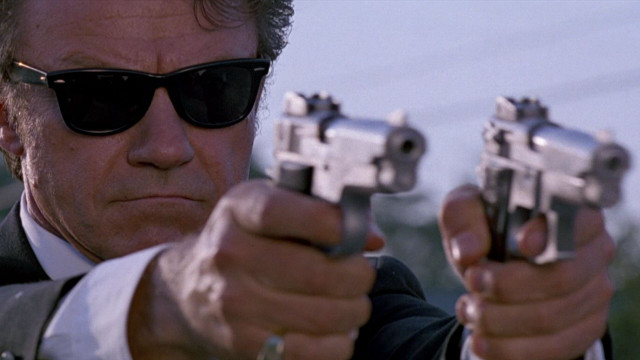 Man sunglasses holding guns serious free wallpaper - medium preview image