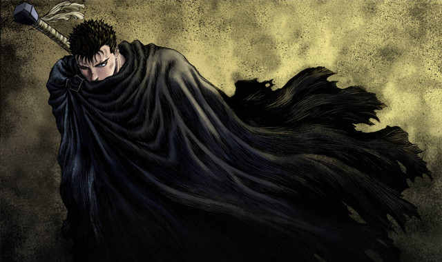 Man sword cloak yellow background free wallpaper - medium preview image