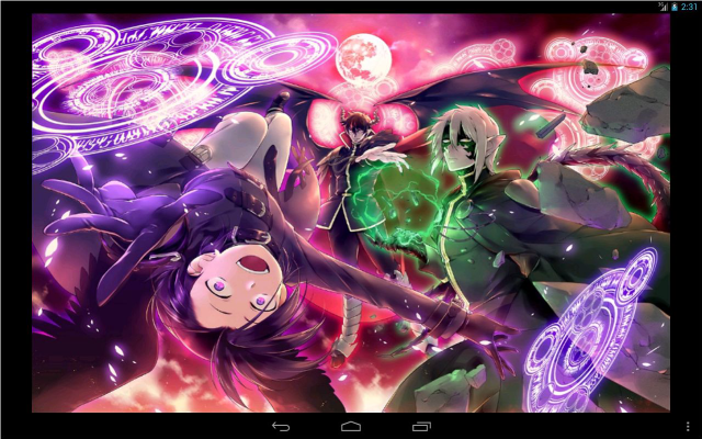 Anime characters purple green backgrounds free wallpaper - medium preview image