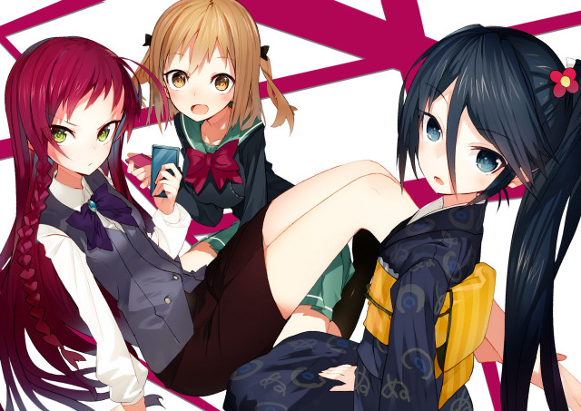 Anime girls posing together picture free wallpaper - medium preview image