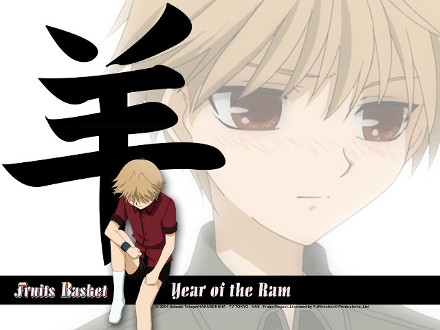 Man redshirt blackwhite background fruitsbasket free wallpaper - medium preview image