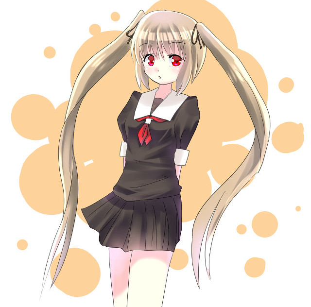 Anime girl long hair bow #2 free wallpaper - medium preview image