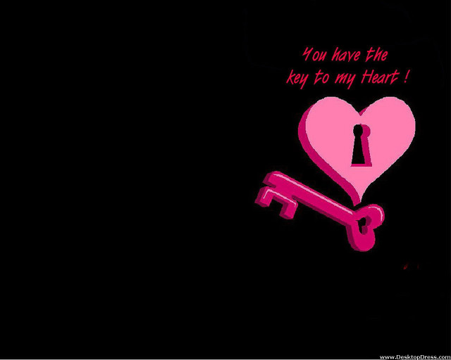 Pink heart key lock key free wallpaper - medium preview image