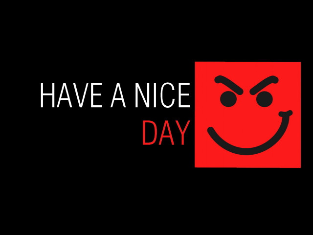 Black red smiley logo nice free wallpaper - medium preview image