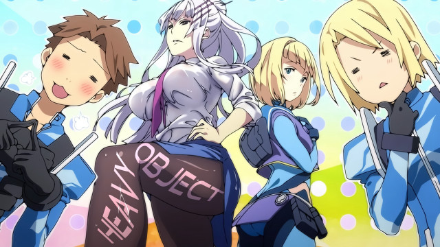 Anime characters group blue background #3 free wallpaper for desktop - medium preview image