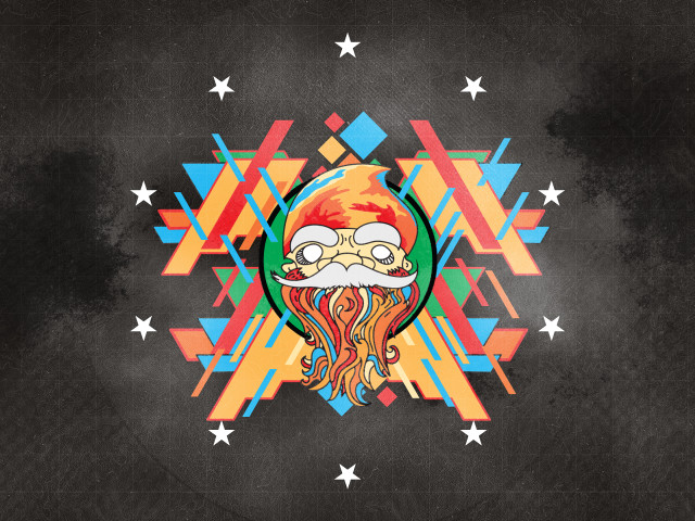 Colorful mustache beard black background free wallpaper - medium preview image