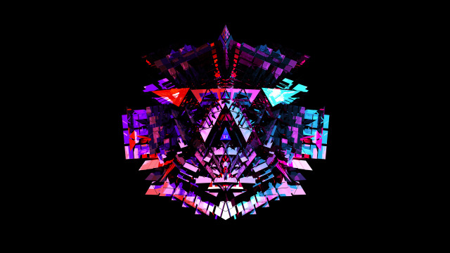 Multicolored abstract cube dark background free wallpaper - medium preview image