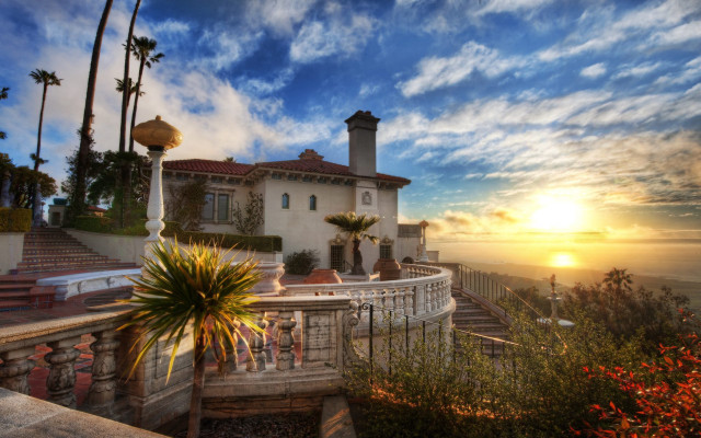 House balcony ocean view sunset #2 free wallpaper - medium preview image