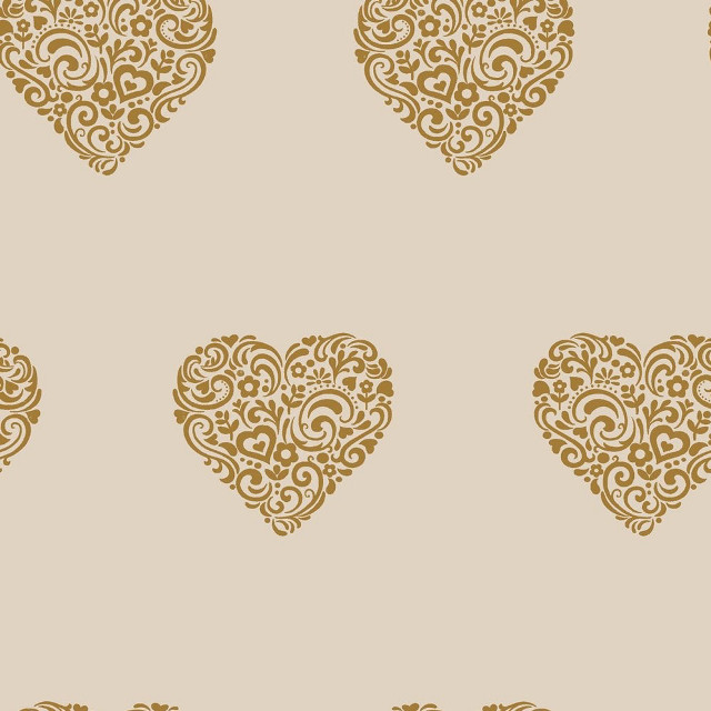 Heart pattern beige background gold free wallpaper - medium preview image