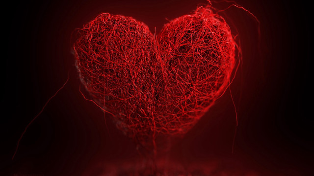 Red heart black background red #4 free wallpaper - medium preview image