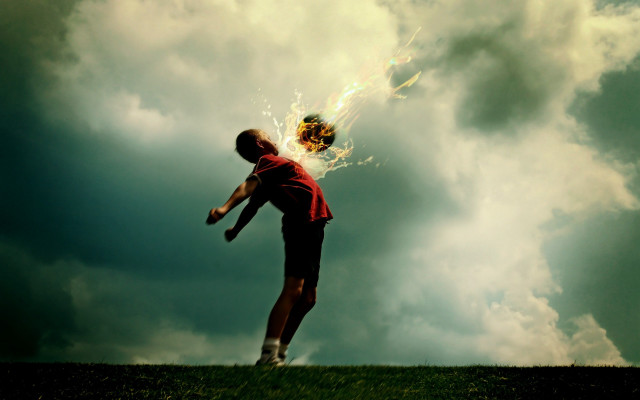 Man throwing ball firework effect free wallpaper - medium preview image