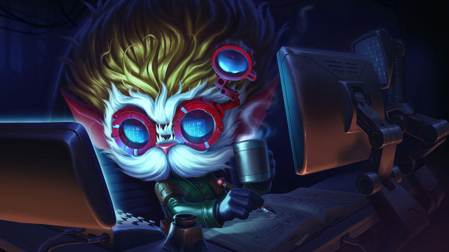 Cartoon character computer glowing eyes free wallpaper for desktop - medium preview image