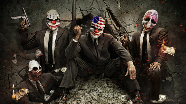 Masked men suits guns money #2 free wallpaper - medium preview image