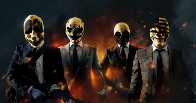 Three men suits masks guns free wallpaper - medium preview image