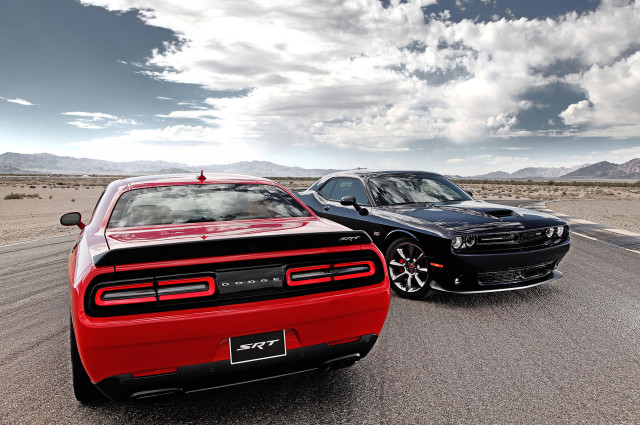 Two cars desert road clouds free wallpaper - medium preview image