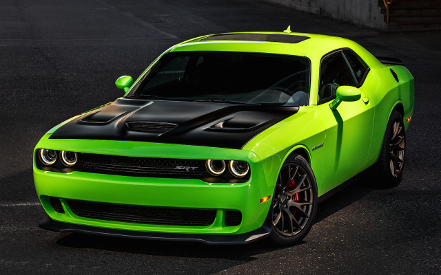 Green car black stripes driving free wallpaper - medium preview image