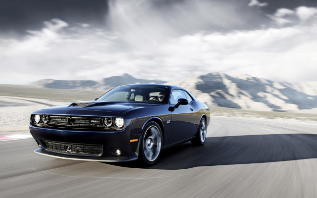 Black dodge car driving road #2 free wallpaper - medium preview image