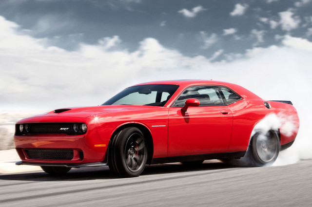 Red car driving road smoke free wallpaper - medium preview image