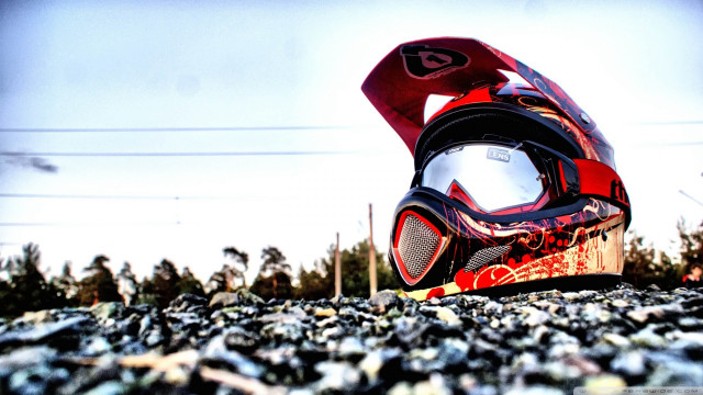 Helmet rocks sky trees fisheye free wallpaper - medium preview image
