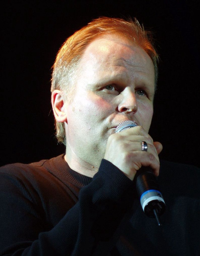 Man microphone black shirt looking free wallpaper - medium preview image