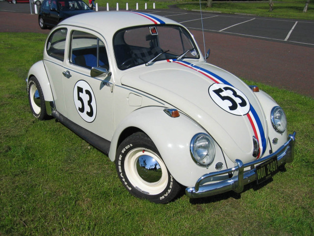 White vw bug number #55 free wallpaper - medium preview image