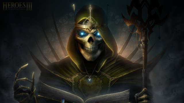 Skeleton hooded robe glowing eye free wallpaper - medium preview image