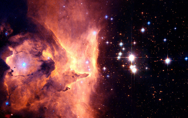 Star forming region orange blue free wallpaper - medium preview image