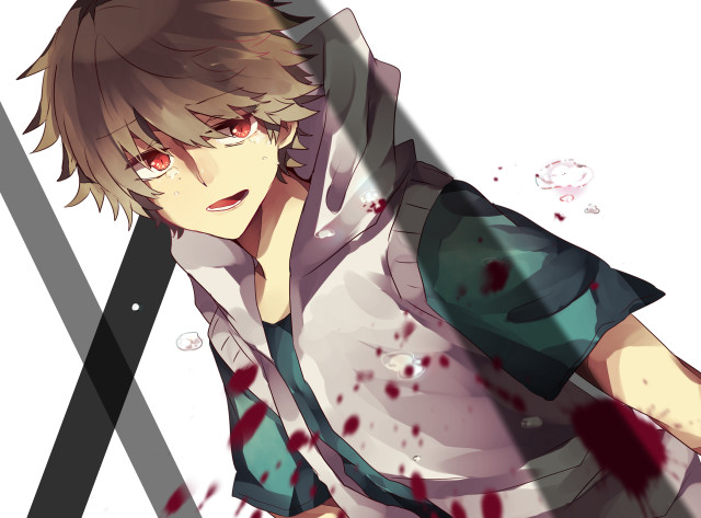 Bloodied man bleeding splatter hooded free wallpaper - medium preview image