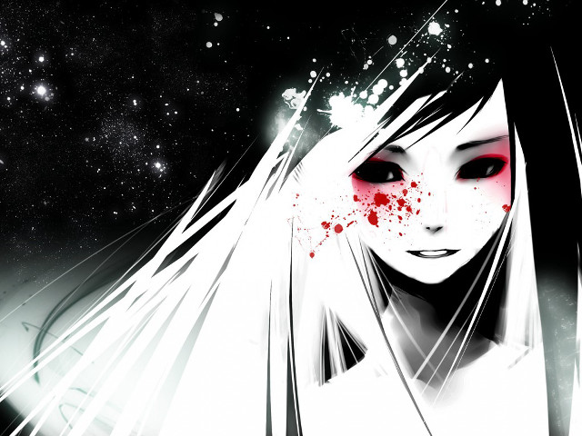 Woman long hair red eyes free wallpaper - medium preview image