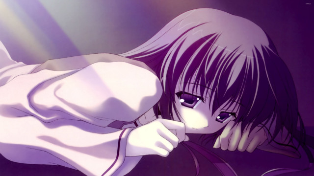 Woman longhair white shirt leaning free wallpaper - medium preview image