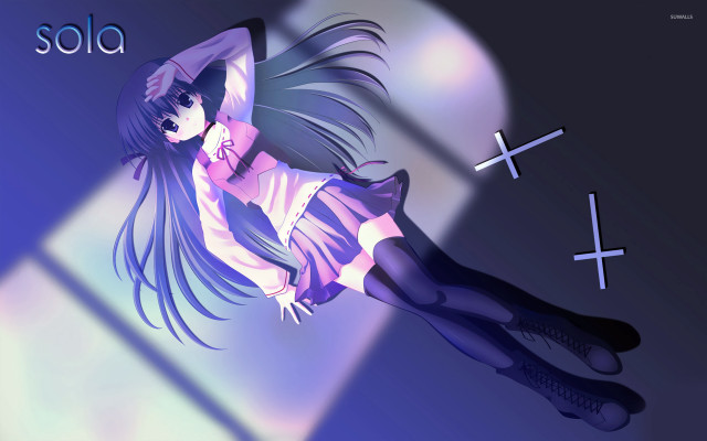 Girl dress boots flying hair free wallpaper - medium preview image
